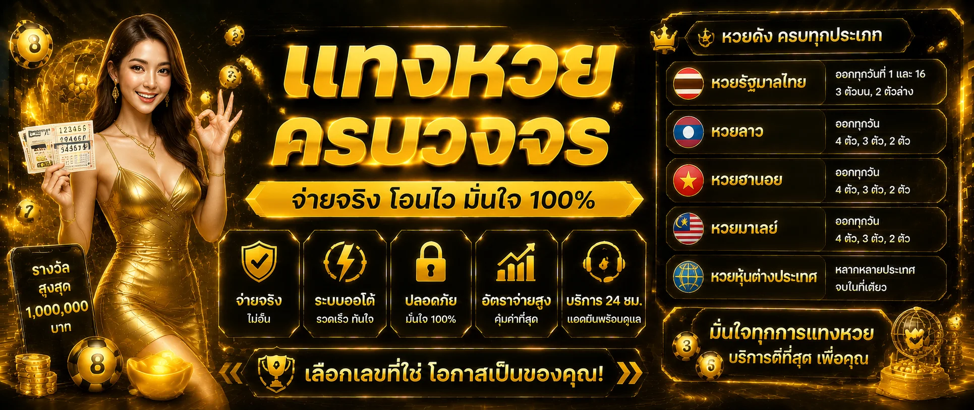 หน้าแทงหวยออนไลน์และผลหวยล่าสุดทุกสำนักบน Play888